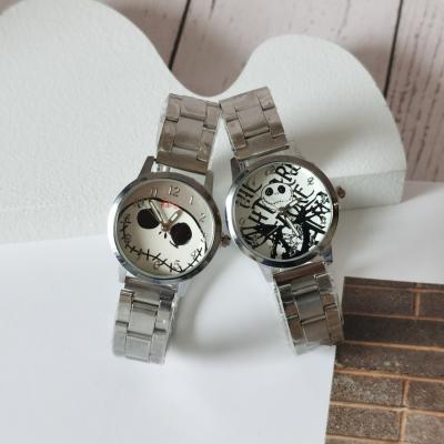 China New 2021 Unisex Nightmare Before Christmas Mens Womens Jack Quartz Watch Stainless Steel Band Watch for sale