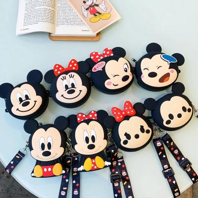 China Cute New Waterproof Stitch Mickey Minne Cartoon Silicone Wallet Backpack Key Ring Shoulder Bag Lady Gift for sale