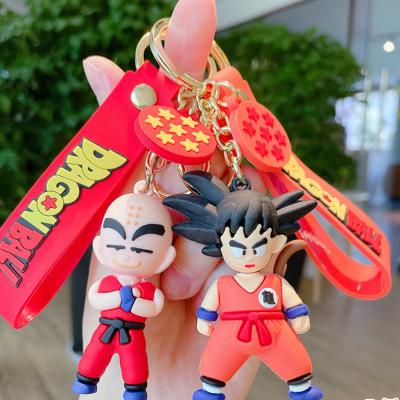 China New Cartoon Metal Dragon Ball Men's Handmade Boys and Girls Women's Silicone Backpack Key Chain Pendant for sale