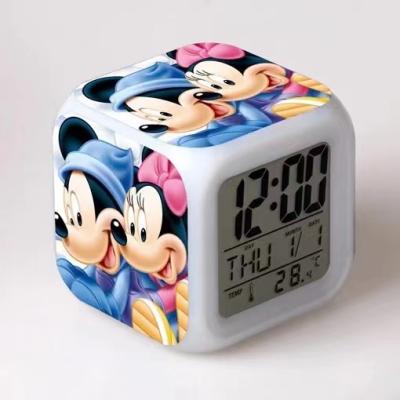 China New Cartoon Mickey Minnie Alarm Clock Lady Girl Children's Colorful Alarm Clock for sale