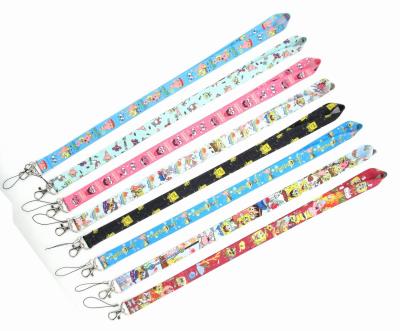 China 2021 New Polyester Cell Phone Lanyard School Card Arming Cord Spongebob Gift for sale