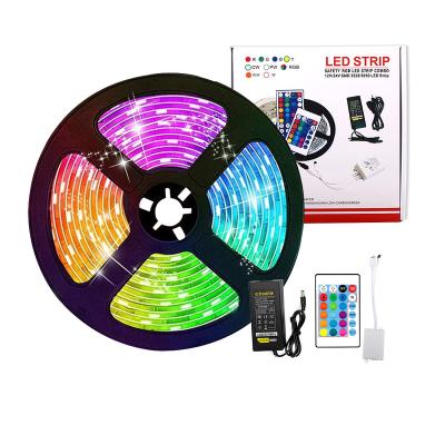 China 12v hotel 2835 5m smd rgb 54d color house strip lights support wifi connection google assistant and alexa app led strip lights for sale