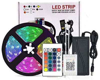 China Hotel/Party/Home/Restaurant Hotel/Party/Home/Restaurant LED Strip Light 24V 5Meter/reel 30LED/m Multicolor DIY Dimmable Flexible Mode IP20 5050 RGB Easy Install With Remote Control for sale