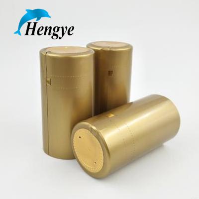 China Gold PVC heat shrinkable capsule for red wine bottle Custom Wine Bottle Shrink Caps for sale