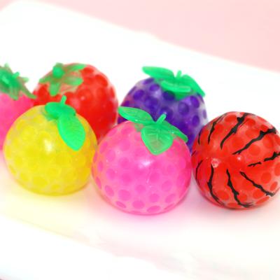 China Toy High promotional quality fruit squishy ball the mini bead the gel sterss ball rubber beads selling ball toys for kids for sale