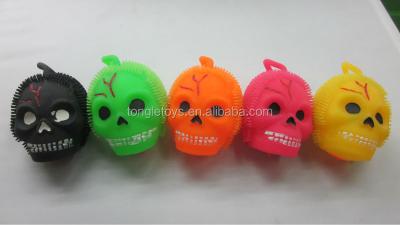 China Toy Halloween Inflatable Scary Skull Face Light Up Ball With Yo-Yo for sale