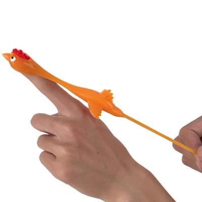 China Sports Toy Elastic Stretchy Flick Turkey finger slingshot flying chicken sticky children toys leads strange small toys and tricky eccentric for sale