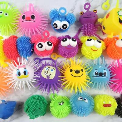 China OEM ODM Cute Custom Expandable Eye logo Spike Ball Mini Candy Crane Small Capsule Toy Plastic TPR Large For Vending Machine for sale