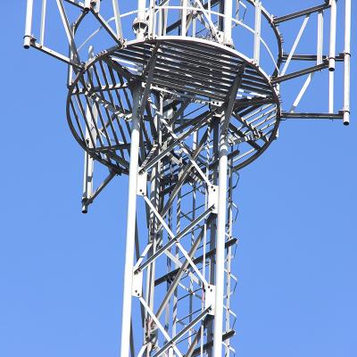 China 30m Triangular Tubular Steel Tower , Circular Microwave Communication Tower for sale