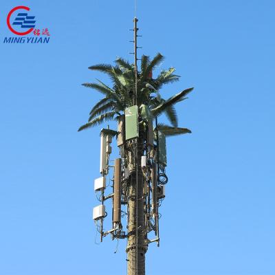 China Hot Dip Galvanized Camouflaged Cell Towers Tapered Polygonal Bionic Tree GSM Antenna Mast Te koop