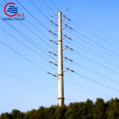 China 110kv GR8.8 Steel Utility Pole , Hexadecagon Galvanized Electric Pole for sale