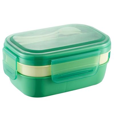 China Sustainable Hot selling customized portable insulated 2 layer bento lunch box leakproof for sale