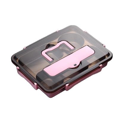 China Sustainable 304 stainless steel leakproof lunch box 5 compartment bento kids lunch box for sale