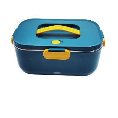 China Sustainable New style 304 stainless steel electric lunch box 2-in-1 portable food warmer electric with carry bag for car and home for sale