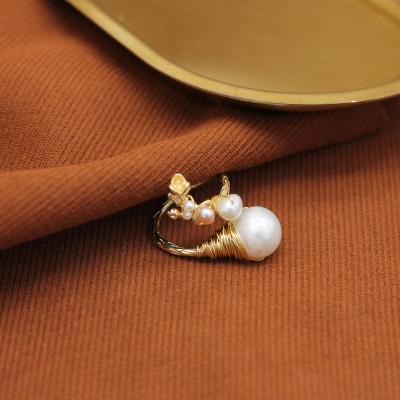 China 2022 New Design FASHIONABLE Branch Flower Hand-wound Natural Freshwater Pearl Ring for sale