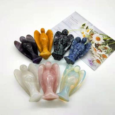 China Europe hot sale high quality natural hand carved healing crystal angels for wedding keepsake for sale