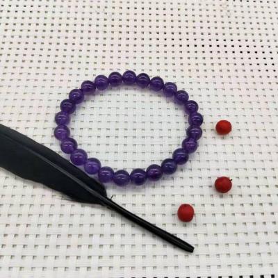 China Free Shipping Wholesale Europe Natural Amethyst Gemstone Purple Bead Crystal Jewelry Bracelet For Gifts for sale