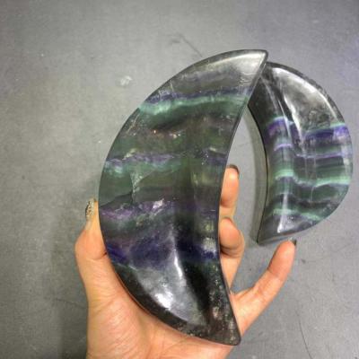 China Hot Sale Europe Rainbow Fluorite Moon Crystal Bowl Natural Gemstone Crystal Bowl Crystal Carving Crafts For Decoration for sale