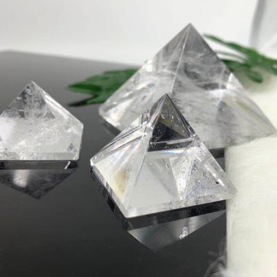 China Wholesale High Quality Clear Stone Gemstone Weight Pyramid Paperweight China Natural Quartz Crystal Crafts Healing for sale