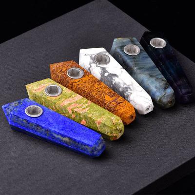 China Natural Gemstone Crystal Crafts For Souvenir Gifts from Europe Crystal Carved Howlite Crystal Weed pipes for sale