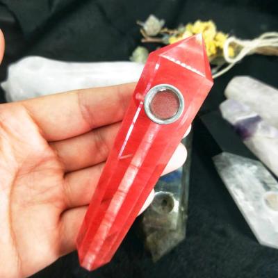 China Europe Wholesale Natural Gemstone Weed Pipes Crystal Carving Healing Red Melting Stone Pipes For Smoking for sale