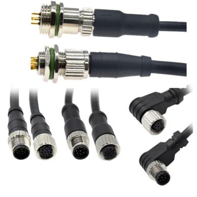 China M12 Sensors M12 Circular Automotive Aviation Connector 2P 3P 4P 5P 6P 8P 12P 17P IP67 Waterproof Connector Since C D Code Male To Female M12 Cable for sale