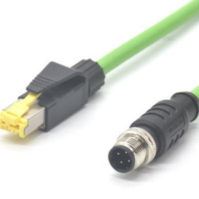 China Automotive Sensors Industrial Ethernet Connector Cat5e Shielded Industry Profinet ProfiBus Cable M12 D Code 4P To RJ45 Cable Profinet Cable for sale