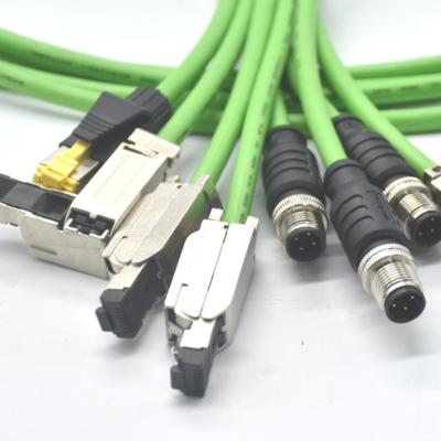 China Profinet Profibus Earthercat IP67 Automotive Waterproof Connector Sensor Network Cable M12 4P D Code To RJ45 Profinet Cable for sale