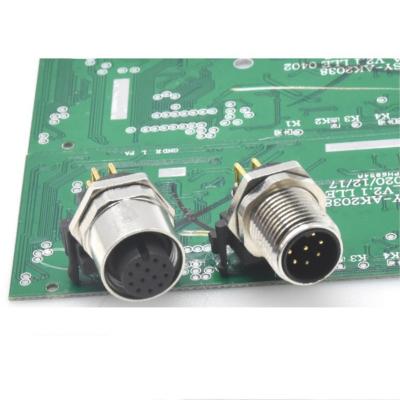 China Automotive Sensors M12 A Code 12P Angle Pin PCB Panel Mount Male Female Connector A Since C D Code 2P 3P 4P 5P 8P 12P 17P M12 Panel Mount Connector for sale