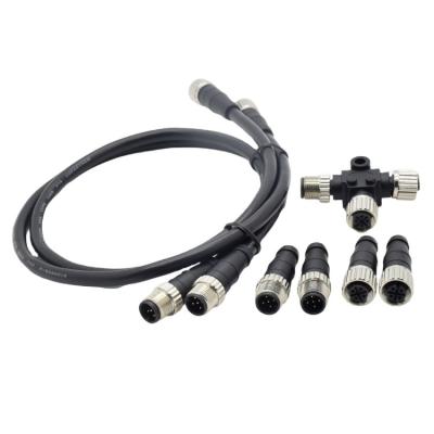 China Automotive Sensors M12 A Male To Female Molded On Cable Unshielded Contacts 5pin IP68 NMEA2000 Cable for sale