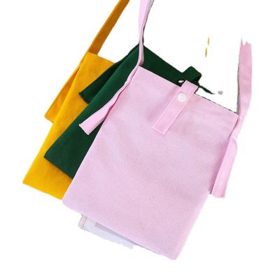 China 100% Hot Sales Eco-Friendly/Reusable Custom Logo Cotton Bag Colorful Cotton Vintage Zipper Tote Bag With Long Handle And Button Bag Bag for sale