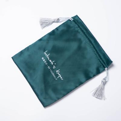 China Logo Satin Drawstring Bag Customized Ordered For Promotion Gift Jewelry Packaging Satin Drawstring Bag Shoes for sale