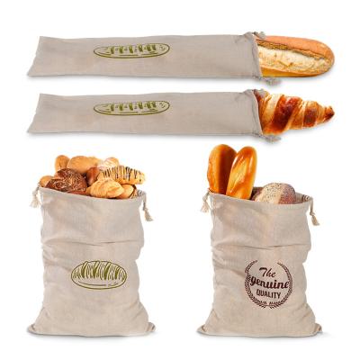 China Reusable ECO Bread Drawstring Bag 100% Cotton Bread Bag for sale