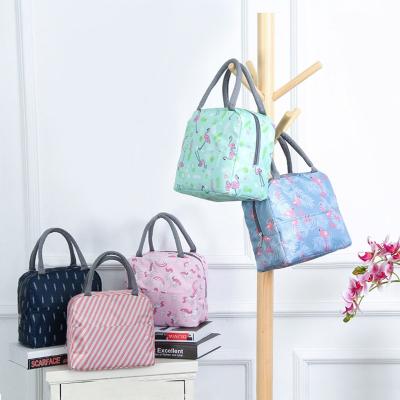 China 2022 Waterproof Insulated Thermal Lunch Bag Custom Flamingos Printing Tote Bags Cooler Picnic Food Lunch Box Bag for sale