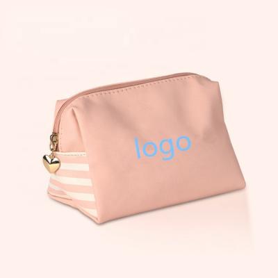 China Waterproof Rose PU Leather Makeup Zipper Bag Suitable For Cosmetic Promotion Custom Cosmetic Bag for sale