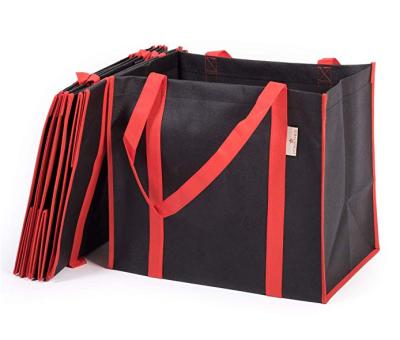 China 100% Eco-Friendly Reusable Grocery Tote Shopping Bag With Hard Foldable Bottom Backed By All-around Reinforced Handles for sale