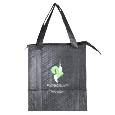 China Heat transfer printing promotional custom reusable non woven bag pp laminated non woven shopping grow bag with non woven zipper cooler tote bags for sale