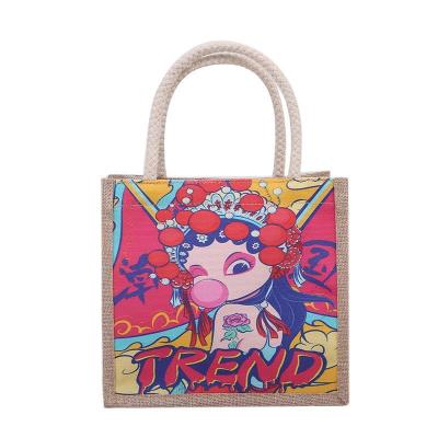 China 100% Custom Reusable Shopping Jute Bag Promotion Jute Tote Bag Cheap Price Eco-friendly Good Quality for sale