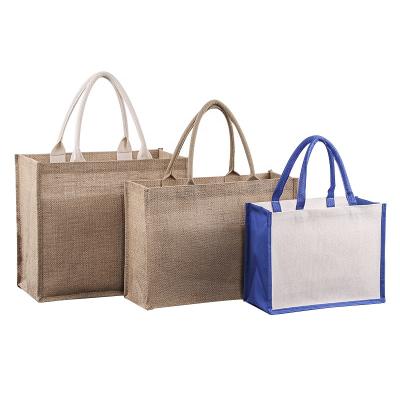 China 100% Eco-Friendly Organic Reusable Extra Large Jute Heavy Duty Reusable Grocery Tote Bag for sale