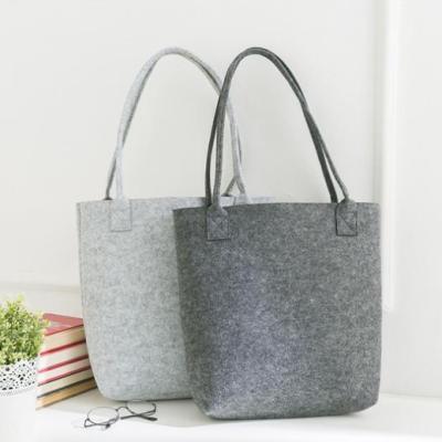 China Large Capacity Lightweight Gray Felt Tote Shopping Bag for sale