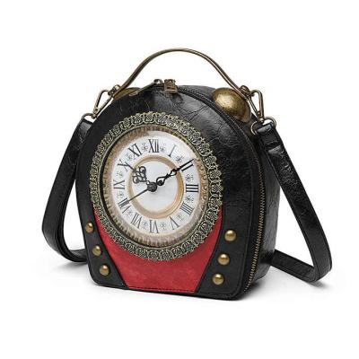 China 2022 Latest Personality Fashion Designer Luxury Ladies Handbags PU Leather Clock Cross - Body Bags With Logo for sale