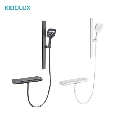 China With Slide Bar Kidolux Wall Mounted 2 Keys Piano Shower Set Shower Head Brass White Bathroom Modern Contemporary With Concealed Water Outlet for sale