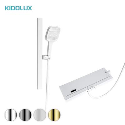 China With Slide Bar Kidolux Bathroom Matte White Color Shower Set Brass Constant Temperature Rain Shower Head Two Functions Shower Bath Faucet for sale