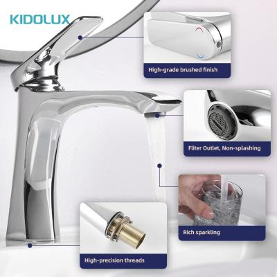 China Mixer Kidolux Basin Faucet Italy Design Bathroom Faucet Hot Cold Water Basin Sink Brass Faucet for Hotel Bathroom with Cheap Price for sale