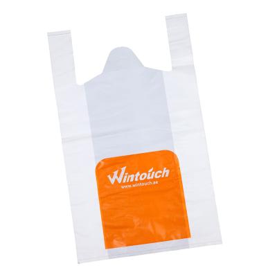 China Custom printed BIODEGRADABLE restaurant shopping bag T-shirt food plastic packaging bag for sale