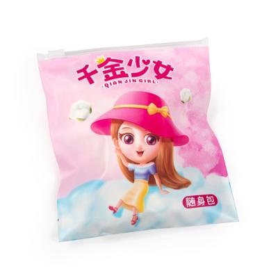 China OEM Logo Resealable Safety PE Sanitary Protection Storage Bags With Slide Zip Lock for sale