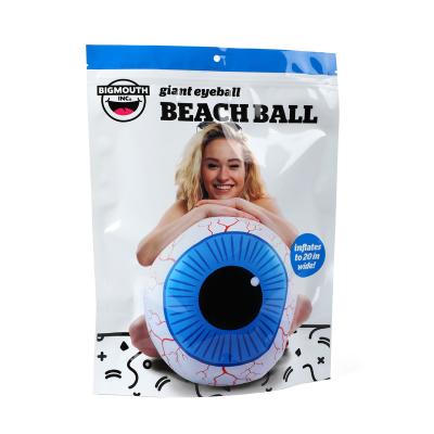 China Recyclable Custom Printed Eyeball Beach Ball Bags Round Ball Stand Up Bags For Birthday Halloween Party Decorations for sale