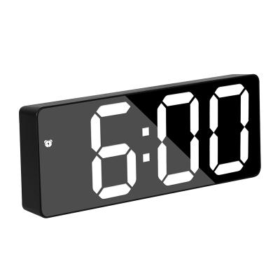 China 3D mirror alarm clock LED voice control unique gifts clocks novelty desk modern digital electronic creative clock unique gifts clock for sale