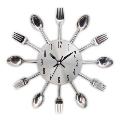 China 2021 CREATIVE Modern Kitchen Wall Clock Cutlery Figure Clocks Spoon Fork Creative Art Utensils Clock Home Decor Reloj De Pared Clock for sale