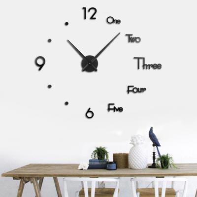 China 2021 Modern Creative Wall Clock 3D Wall Clock Art Acrylic Sticker Big Mounted Decor DIY Clocks Home Quartz 100x100cm for sale